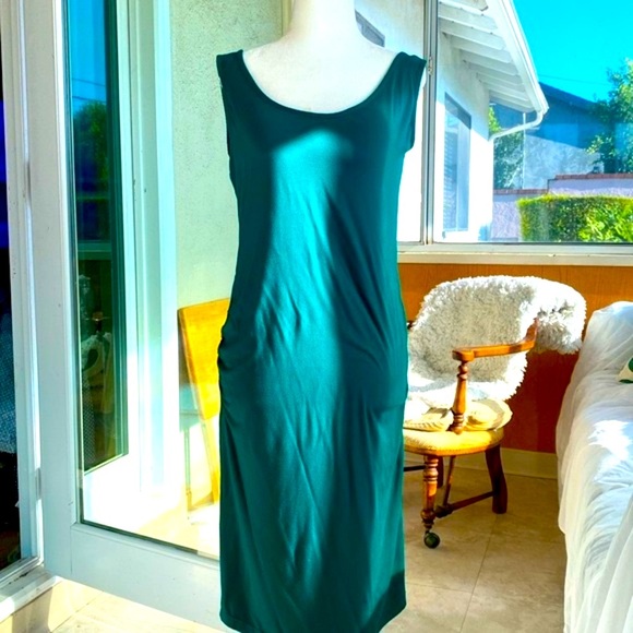 GREEN TEE SHIRT MIDI DRESS TANK SLEEVELESS …. Size Large GUC - Picture 4 of 13